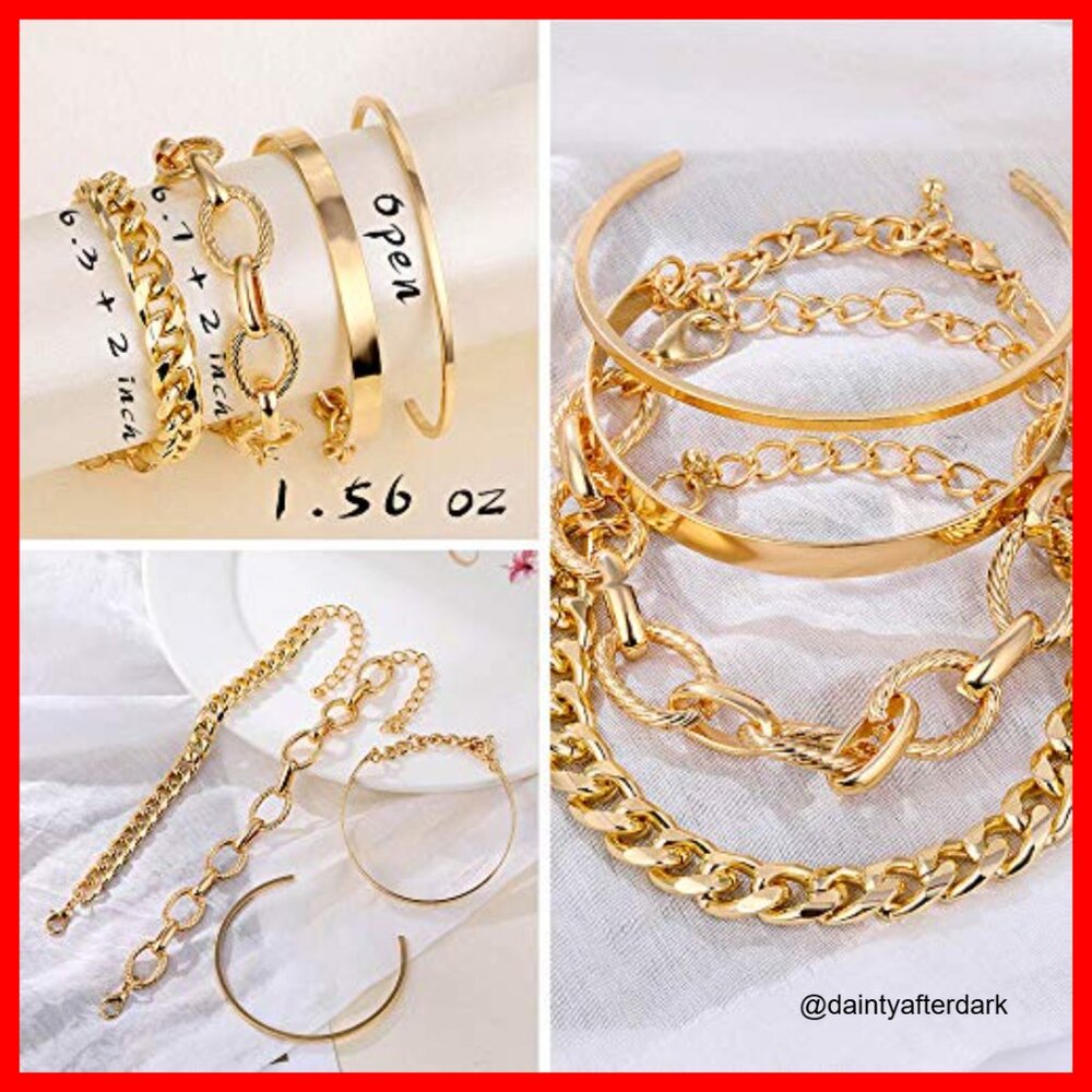 14k Gold Plated Adjustable Stackable Cuff Bracele… - image 5